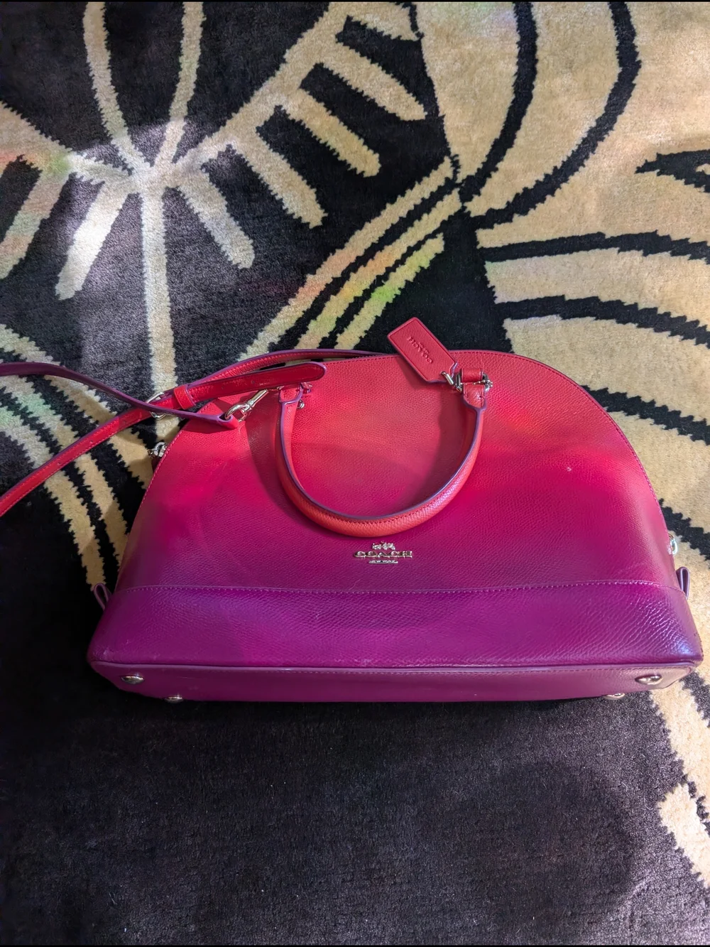 Coach Ombre Pink to Magenta Sierra Dome Satchel